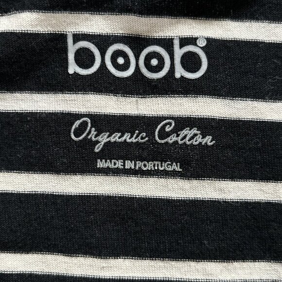 Boob Dress Womens Large Black White Stripe Nursing Maternity Organic Cotton - Picture 4 of 9